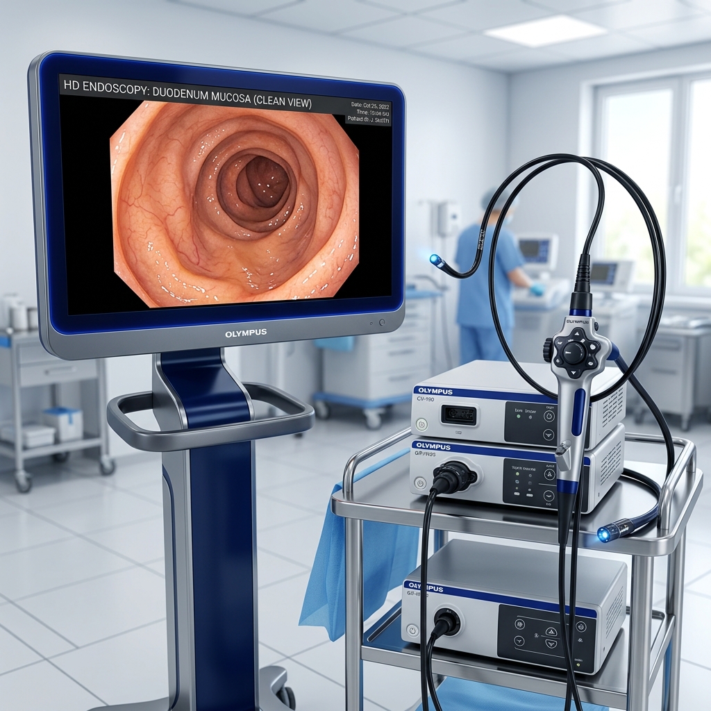 HD Endoscopy procedure monitor illustration